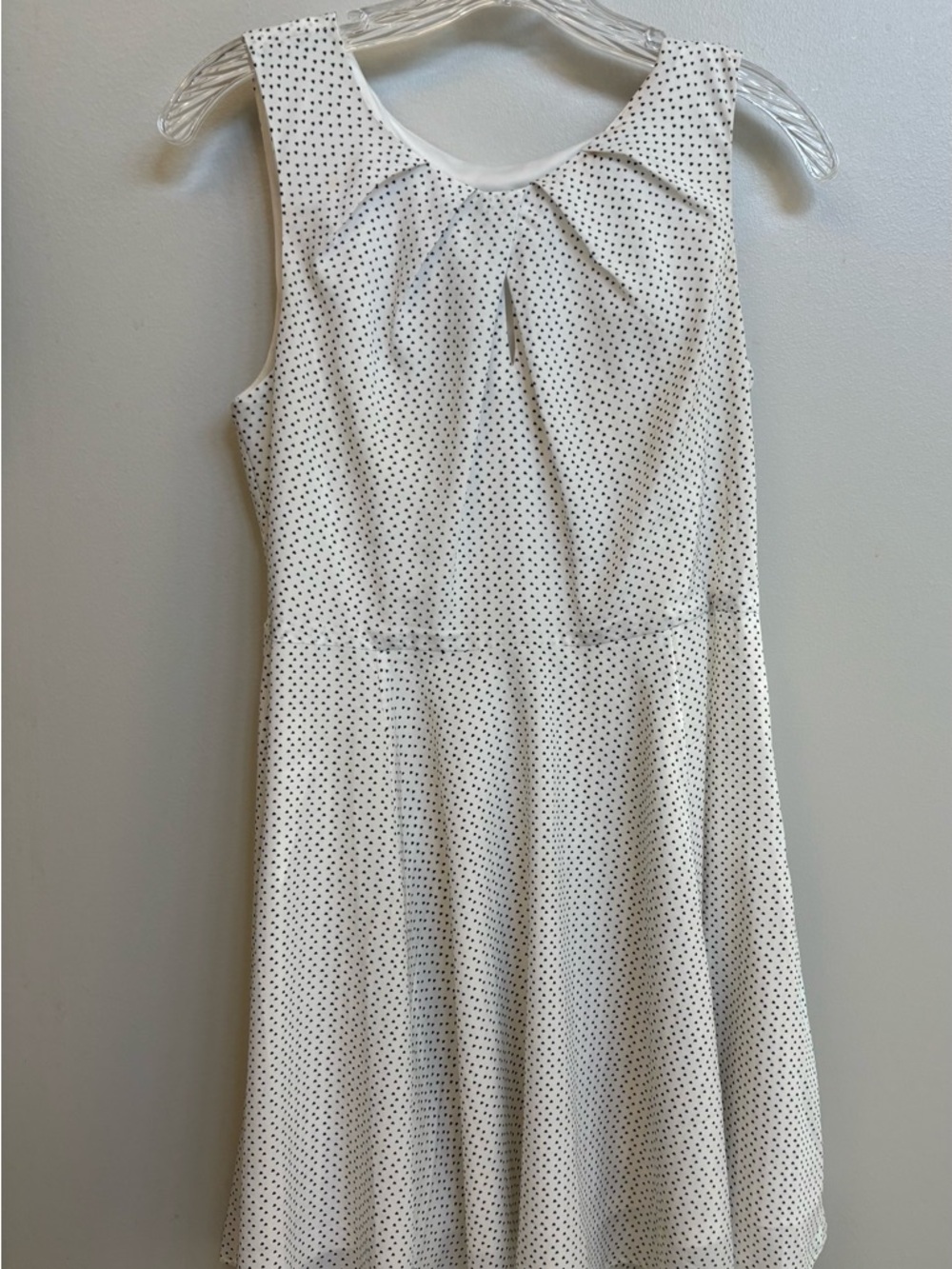 Express White and Black Heart Polka Dot Sleeveless Dress